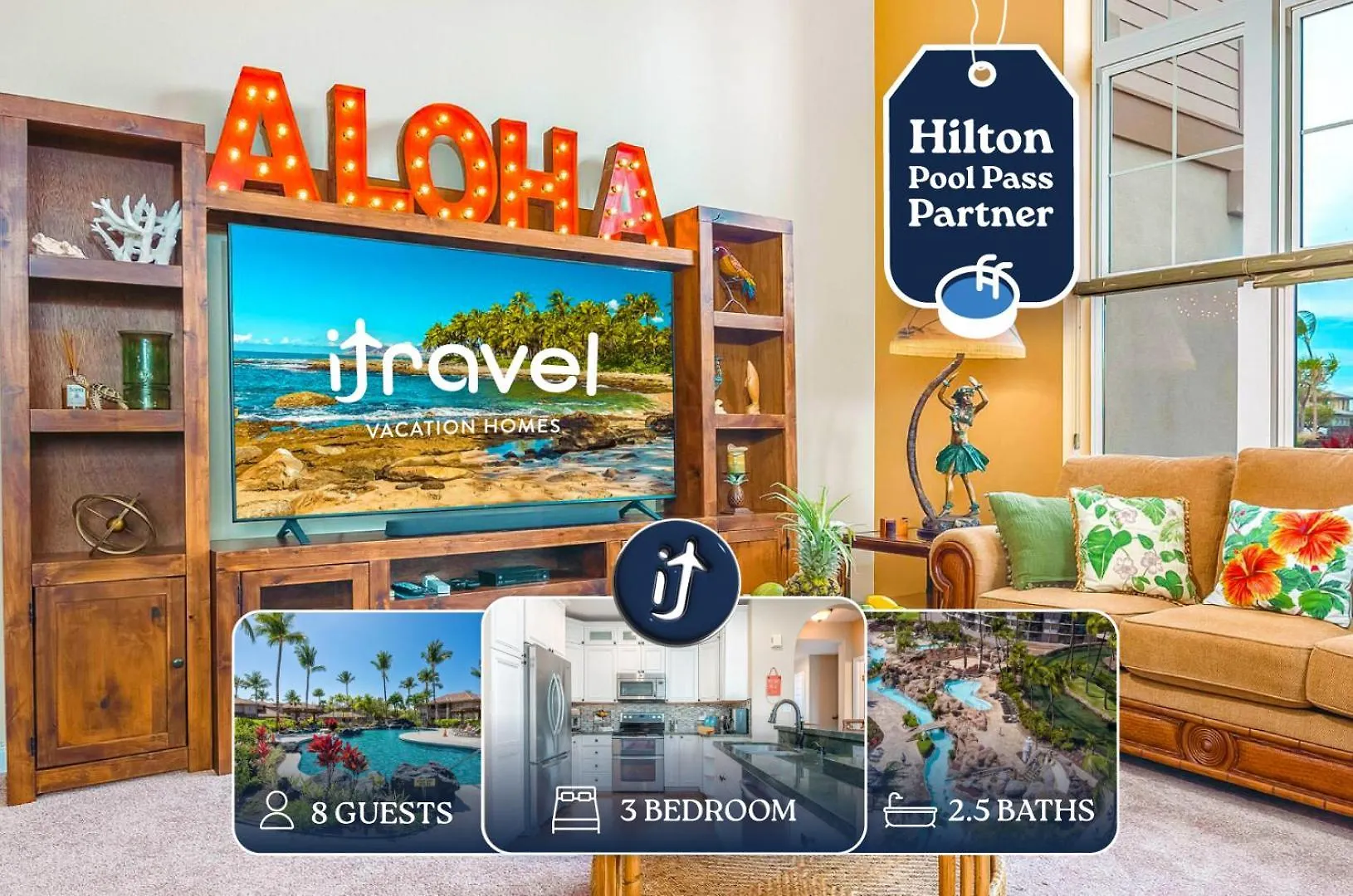 Luxury Waikoloa Retreat: 3Br, Hilton Pool Pass! Apartamento